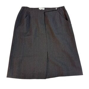 Giorgio Armani Le Collezioni Grey 100% Wool Skirt Size 10